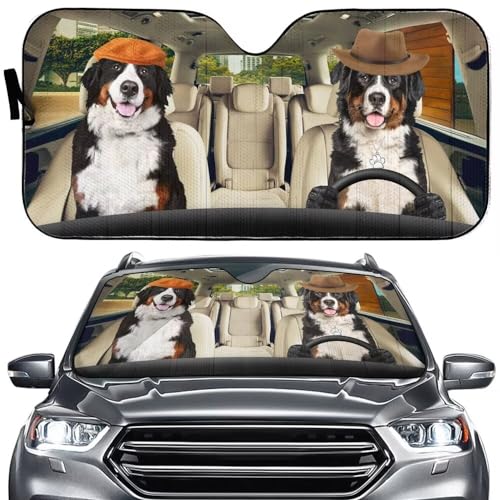Personalized Dog Driving Window Shade,Car Front Windshield Sunshade for Car SUV Truck Front Window Sunshade 57x27.5 Inches Car Front Window Sun Visor