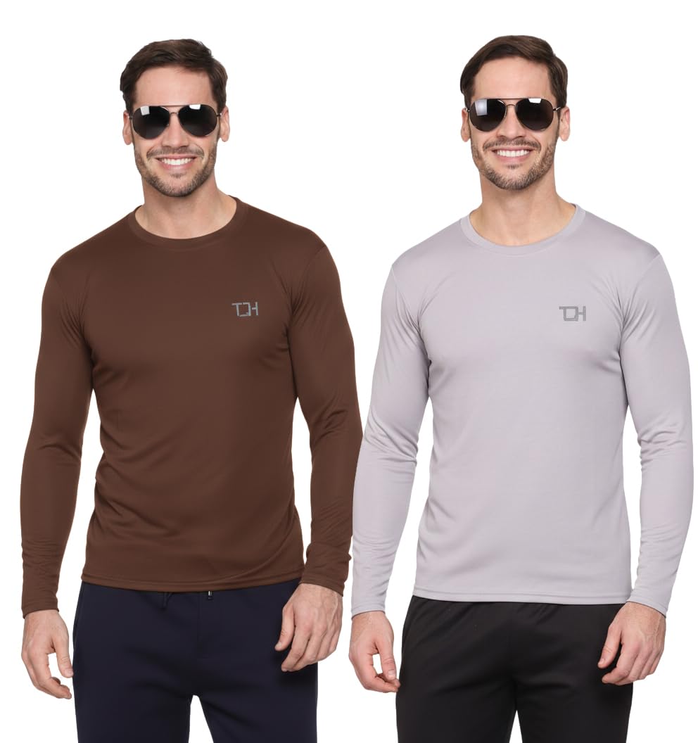 tqh Men's Polyester Dry-Fit Full Sleeve T-Shirt, Multicolor, Stretchable Sports Gym Wear, Lightweight Casual Activewear-picture-39
