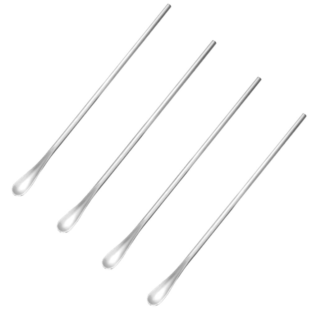 4pcs Ice Spoon Coffee Mixing Spoons Stirring Spoon Long Handle Spoons Honey Mixing Spoon Drink Mixing Spoon Stainless Steel Spoon