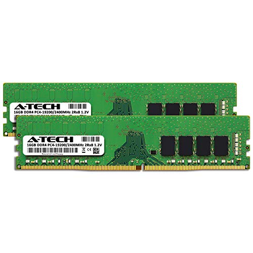 Image of A-Tech 32GB (2x16GB) DDR4 2400 MHz UDIMM PC4-19200 (PC4-2400T) CL17 DIMM 2Rx8 Non-ECC Desktop RAM Memory Modules