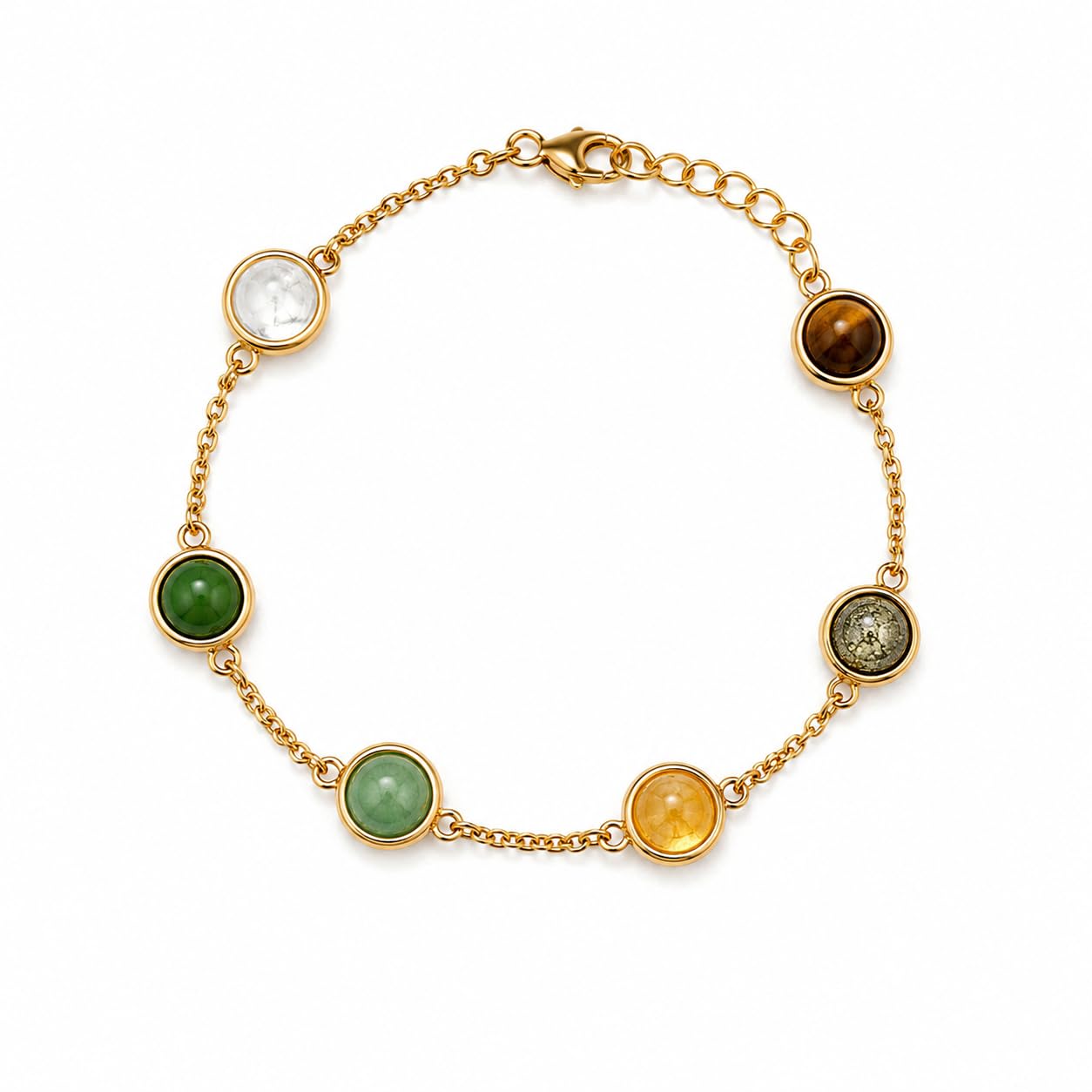 vedic divine Metal Dhanyog Bracelet For Women | Attracts Money, Positivity & success | Pyrite, Citrine, Tiger Eye, Green Aventurine & Clear Quartz | Crystal Bracelet | Lab Certified | Best Gift For Women-picture-56