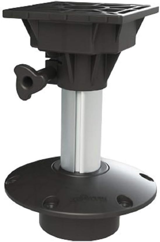 Oceansouth Fixed Removable Socket Boat Seat Pedestal 13” | Marine Grade Aluminum Seat Mount with Flat Base & 360° Swivel Top