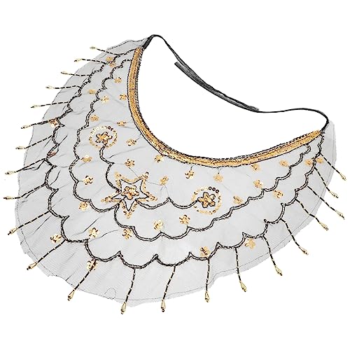 Yardenfun Veil Party Mask Costume for Masquerade Lace Veil Macrame Decor Costumes for Adults Belly Dancing Outfit Face Veil Party Favor Polyester Delicate Party Supplies