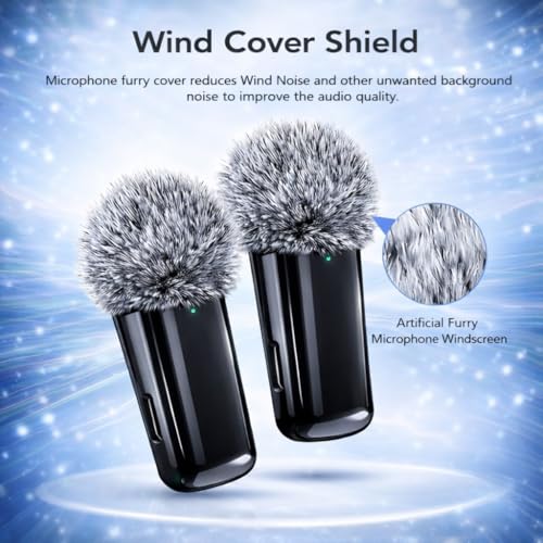 Image of Wireless Collar Microphone for Mobile with Charging Case Dual Channel Noise Reduction Clip Mic for iPhone Android Type C YouTube Reels Video Recording