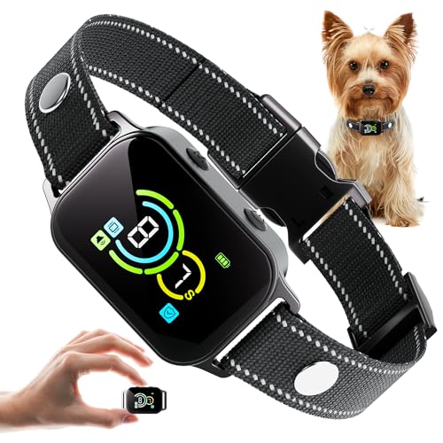 Dog-Bark-CollarNo-Shock-Rechargeable-Smart-Barking-Collar-for-Small-Medium-Mini-DogsAnti-Bark-Collar-for-Small-DogsBarking-Collar-with-Beep-Vibration-Humane-No-Shock-Barking-CollarBlack