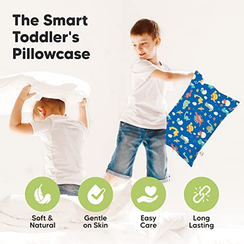 Image of KeaBabies Toddler Pillowcase 13x18 Organic Cotton Cover (DinoWorld) | Standard Toddler Pillowcase for Kids, Boys Girls, Soft, Durable Cotton Cover for Miniature Sleepy Pillow Cute Color No Pillow