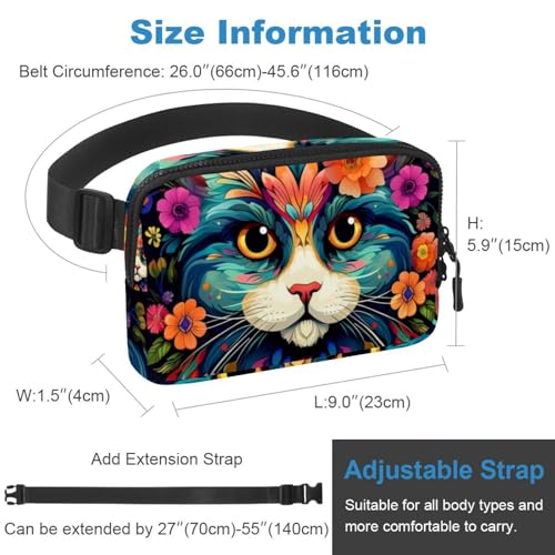 Riñonera de gato para correr bolsa cruzada deportes ajustable multicolor 3