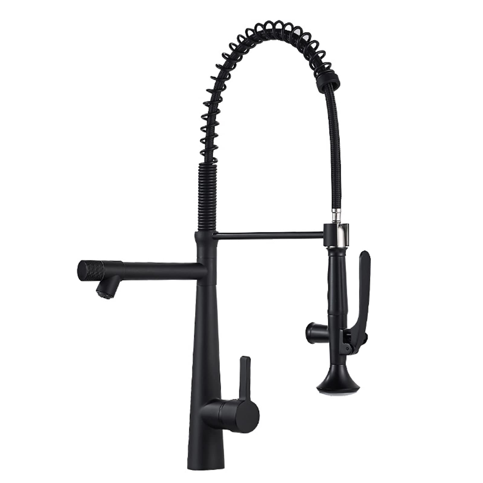 Lmysxaoz Nero Kitchen Faucet With Pull Down Sprayer,Brass Sink 2 Functions Sprayer,Deck Mounted 360° Rotation Mixer Taps, Single Handle Hole,Brushed,A(,A)