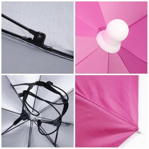 Pacote de 2 chapéus de guarda-chuva de pesca - chapéu de chuva dobrável ajustável, anti-UV à prova d
