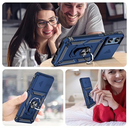 LeYi for Motorola Moto G-5G 2025 Case, Moto G 2025 Case with Slide Camera Cover and Screen Protector, Heavy Duty Protective Cell Case Cover with Magnetic Ring Kickstand for MotoG 2025, Blue - image 6