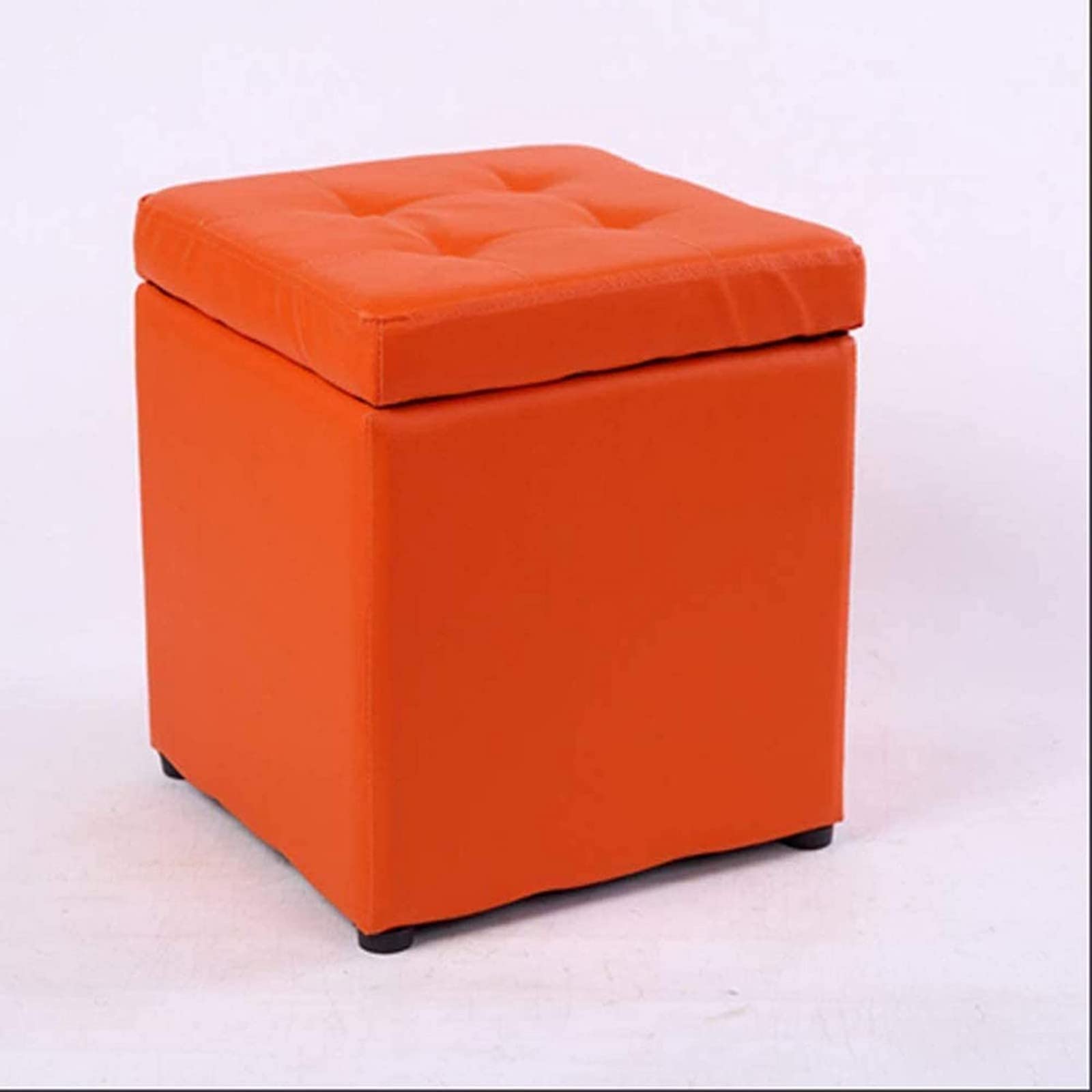 LMMIAOZ ottoman footrest stool with storage, square pouf for small spaces, portable footrest for living room & bedroom, stylish accent furniture for home decor