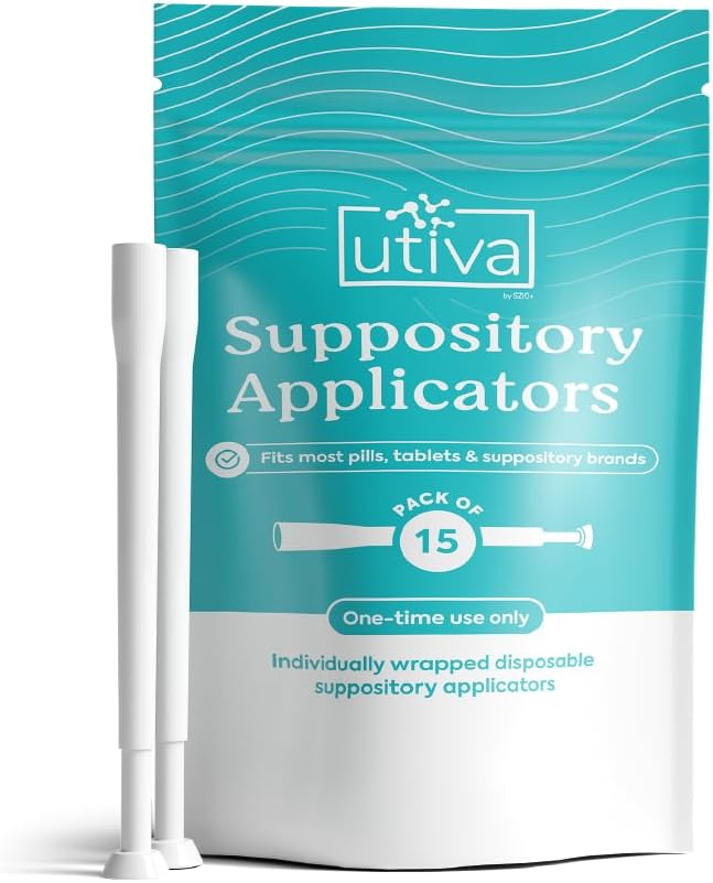 10% Bundle Utiva Boric Acid - 600mg 30-Boric Acid Vaginal Suppositories to Lower pH and Support Vaginal Health + Utiva Suppository Applicators – Hygienic Individually Wrapped 15 Vaginal Applicators