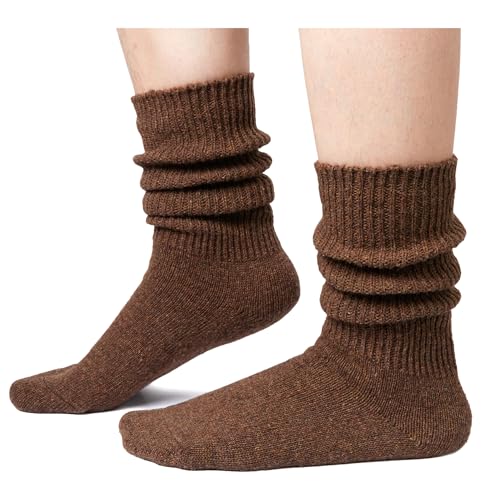 Slouch Socks Women - Scrunch Stacked Long Chunky Wool Socks 80s 90s4
