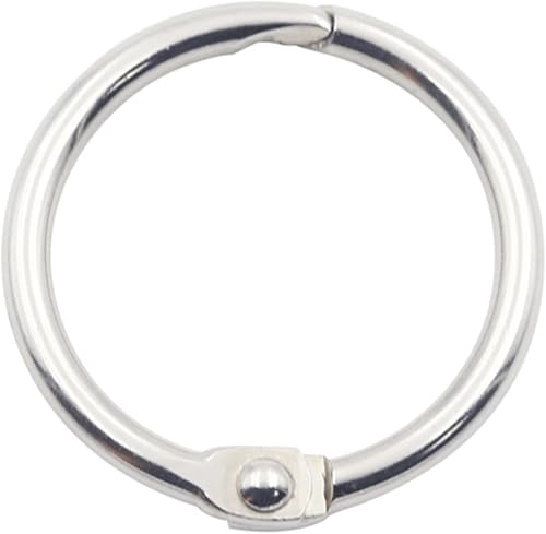 KINGFOREST 100 anillos de carpeta de 1 pulgada, anillos de acero chapado en níquel, anillos de carpeta de hojas sueltas, llaveros, anillos de metal