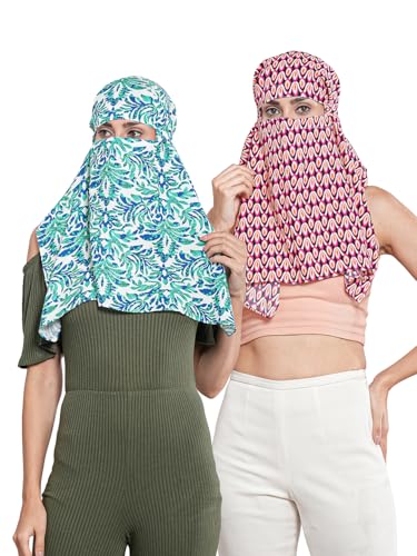 Image of Multipurpose Mask Cum Scarf for Women Cotton I Face Cover for Women I Sun Protection and Summer Wear Scarf