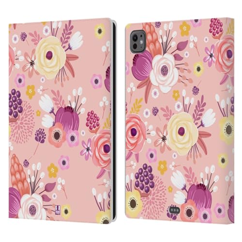 Corallo Fiori Bizzarri Custodia Portafoglio Compatibile con Apple iPad PRO 11 M4 2024 rosa pelle