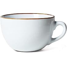 700 ml Large Ceramic Coffee Mug Stoneware Cappuccino Cups XXL Cup Ceramic Soup Cups with Handle Large Cereal Bowls with Handle Salad Bowl Coffee Cup Made of Porcelain White