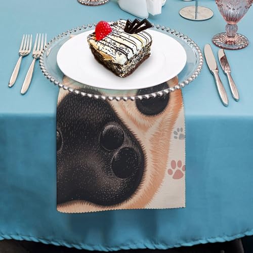 Servilletas de tela con estampado de patas de animal, pack de 6 miniatura 4