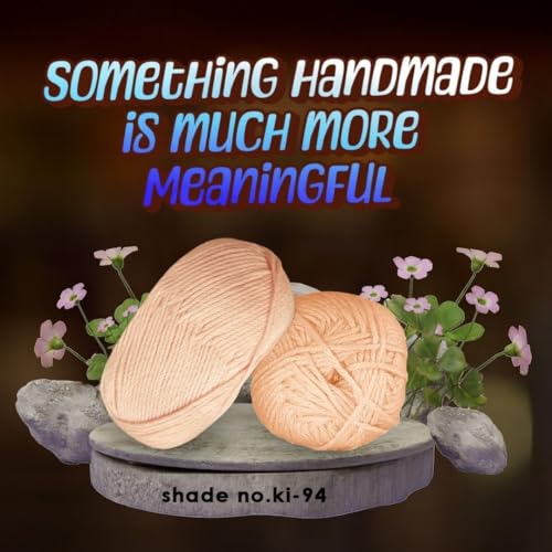 Image of VCR Soft Beige Yarn, 100 Grams Hank, 190 Meters Length, Acrylic Ball for Crochet and Knitting, Soft Crosia Threads, Pack of 1 Yarn, Suitable for DIY Crafts