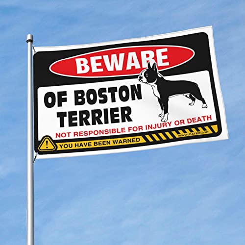Drapeau Boston Terrier humoristique géant 152x244 cm pour déco murale de chambre