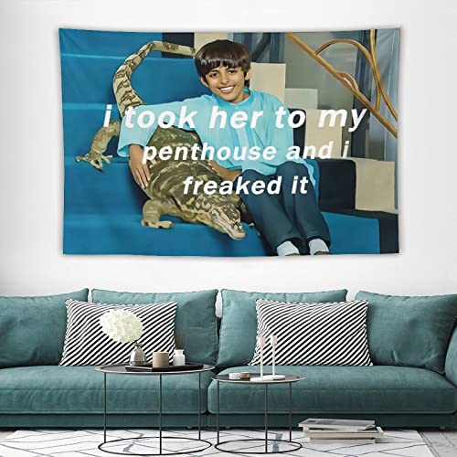 Bionzax I Took Her To My Penthouse And I Freaked It Ravi Tapestry For Bedroom Aesthetic, Funny And Meme Tapestries For College Dorm Girls Wall Handing - Large Size 40"X60" #TOP2