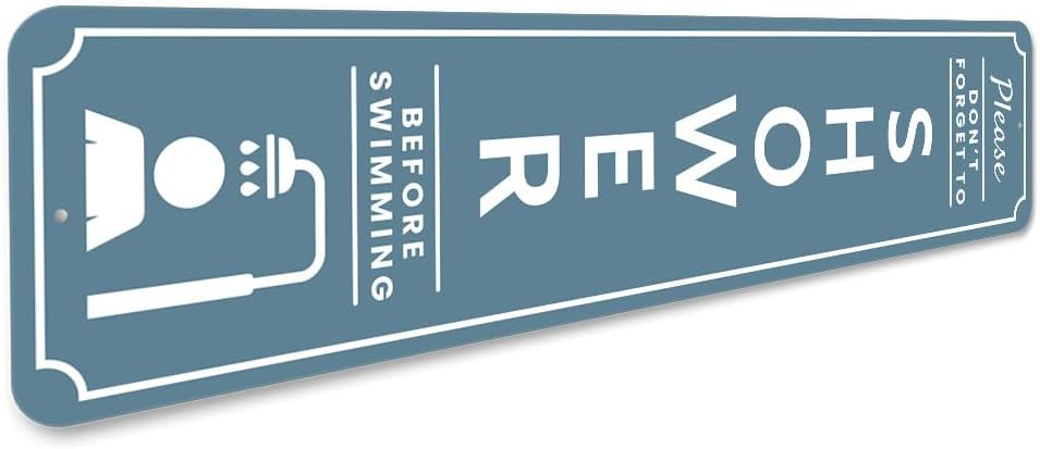 Please Shower Before Swimming Pool Sign - 9 x 36