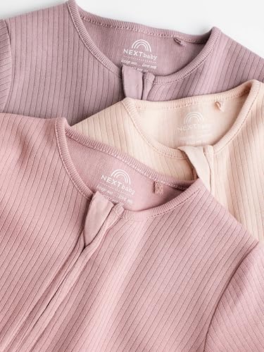 NEXT Baby Mädchen 3er-Pack fußlose Schlafanzüge Rosa 56-62