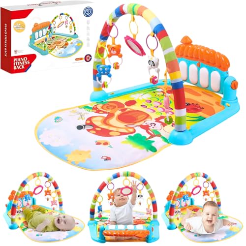 Mini Wonders Baby Gym Play Mat with Hanging Toys | Tummy Time Activity Gym for Newborns | Soft Mat with Rattles & Mirror | Sensory Development Toy 0-12 Months Mini Wonders Baby Gym Play Mat with Hanging Toys | Tummy Time Activity Gym for Newborns | Soft Mat with Rattles & Mirror | Sensory Development Toy 0-12 Months