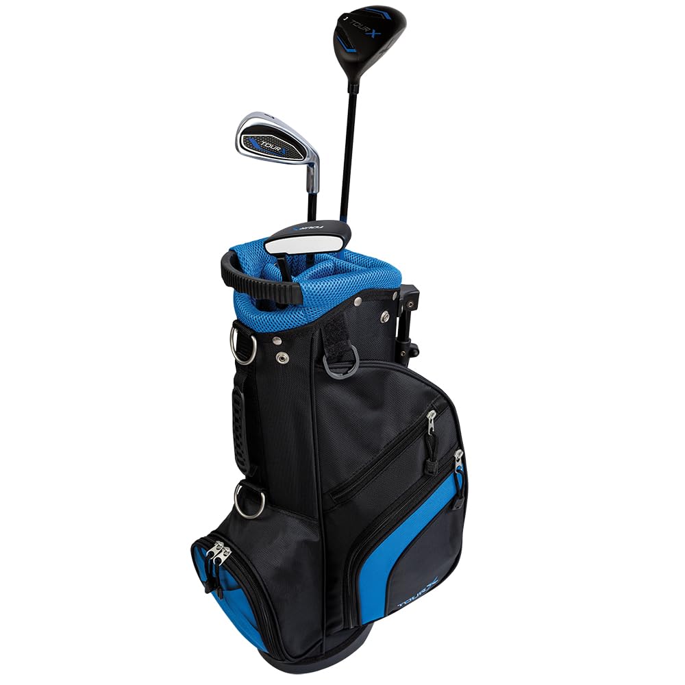Merchants of Golf Tour X 3-Piece Junior Golf Complete Set with Stand Bag, Right Hand, Graphite, Regular