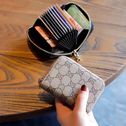 RFID Blocking Card Holder Wallet for Women Genuine Leather Slim Multi Pocket Travel Organizer ID Card Case2
