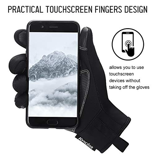 Luvas Esportivas, Andoer Luvas de ciclismo de inverno masculino e feminino à prova de vento impermeá