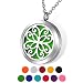 HOUSWEETY Aromatherapy Essential Oil Diffuser Necklace-Stainless Steel Locket Pendant,11 Refill Pads(Non-engraving)