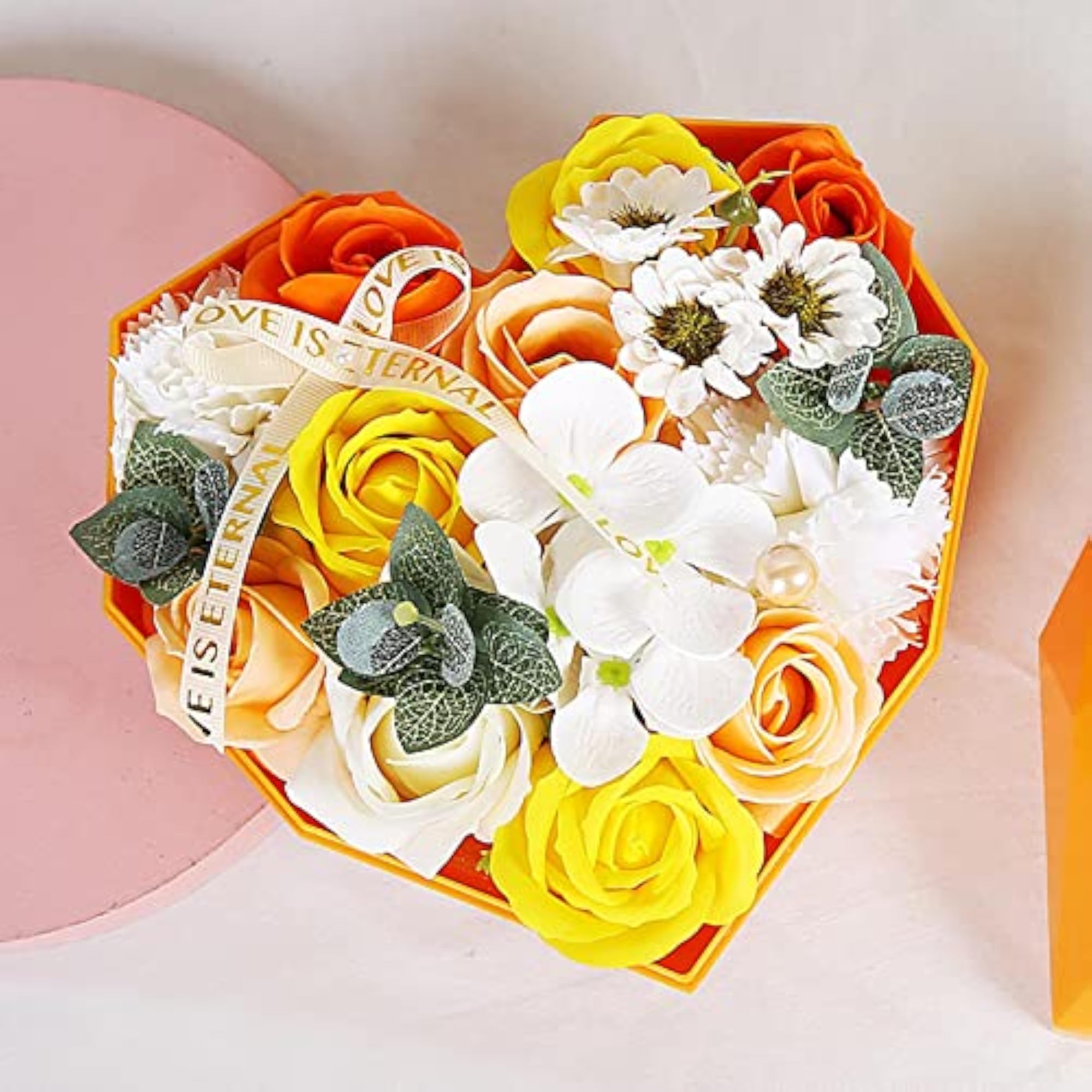 Beautiful Rose Soaps Floral Scented Essential Oil Flower Soap Gift Orange
