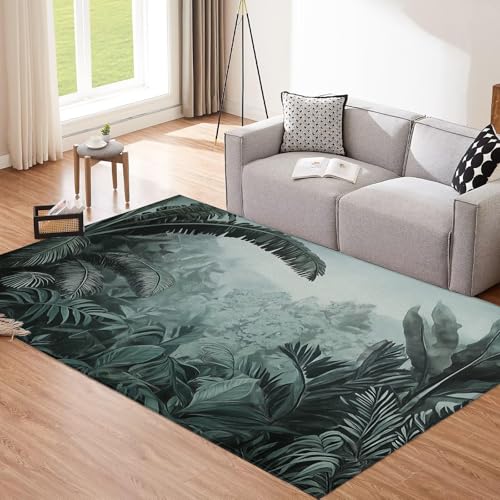Tapis jungle ancienne antidérapant et poil ras doux lavable 240x300