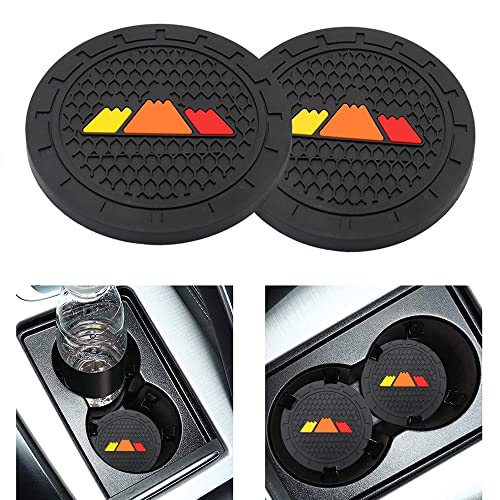 2PCS Tri-Color 3 Color Car Cup Holder Coasters, Auto Truck Interior Accessories Fit for Tacoma TRD 4Runner Tundra Sequoia Rav4 Hig