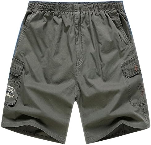 YGT Men's Cotton Full Elastic Waist Cargo Performance Baseline Short