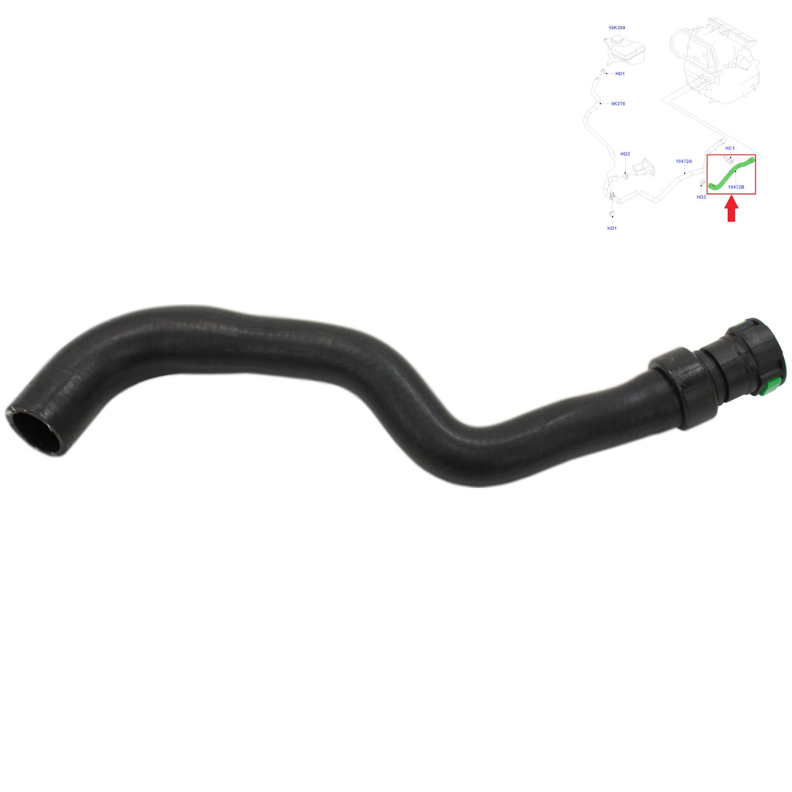 Biaren Black Heater Water Hose Pipe For Ford Fiesta Mk5 Fusion 1.25 1.4 1.6 Mazda 2 2S6h18k579ab 1547685 Dd106124x