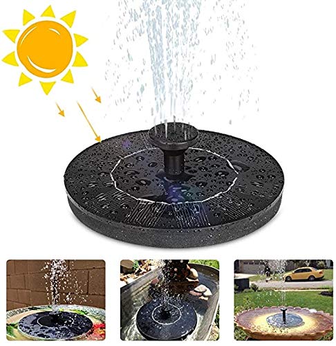 Solar Fountain Pump, Bird Bath Fountain, Miniature Floating Water Pump Birdbath Water Pumps Free Standing Outdoor Submersible Fountain Panel Kit for Pond, Pool, Patio