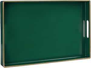 Amazon.com: MAONAME Dark Green Decorative Tray, Serving Tray with Handles, Plastic Trays for ...