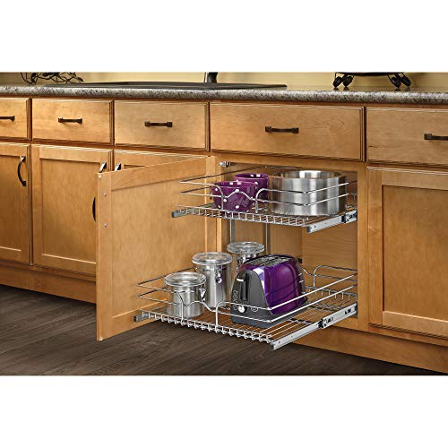 Rev-A-Shelf 5Wb2-2122-Cr 2-Tier 21-Inch Wire Basket Pull Out Cabinet Organizer, Chrome #TOP1
