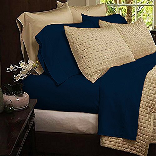 Zen Bamboo 1800 Series Luxury Bed Sheets - Eco-Friendly, Hypoallergenic and Wrinkle Resistant Rayon Derived from Bamboo - 4-Piece - Queen - Navy Blue