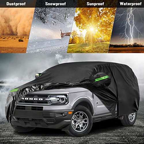 Image of Waterproof Car Cover Compatible with 2021-2025 Ford Bronco Sport, 6 Layers All Weather Bronco Sport Car Covers with Zipper Door for Snow Rain Dust Hail Protection