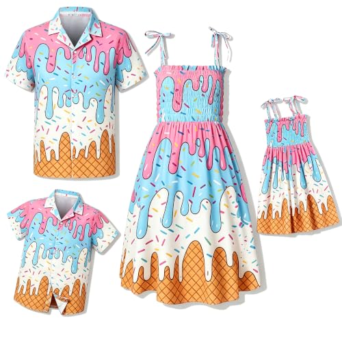 Image of SANGTREE Family Matching Hawaiian Outfits , Casual Beach Travel Clothes ,Vacation Clothing Set for Women & Men & Girls & Boys