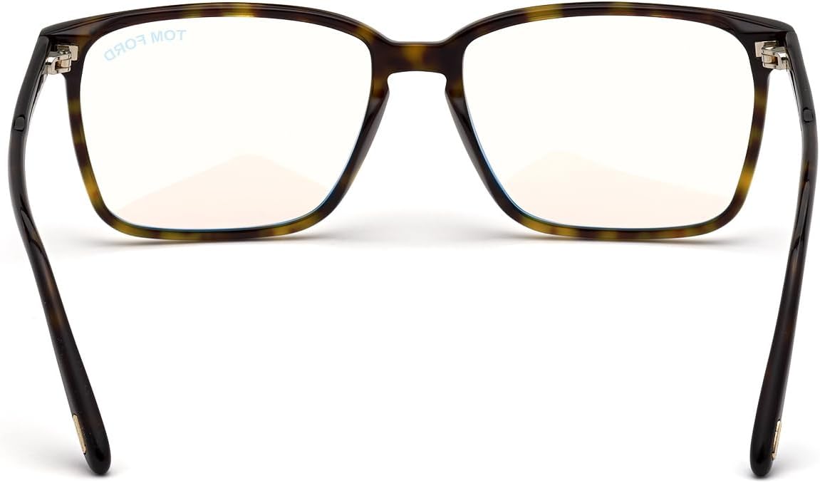 Eyeglasses Tom Ford FT 5696 -B 052 Shiny Classic Dark Havana/Blue Block Lenses