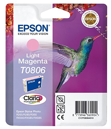 Epson T0806 Colibri Magenta clair, Cartouche d'encre d'origine, R265 R285 R360 RX560 RX585 RX685 P50 PX650W PX660W PX700W PX710W PX720WD PX730WD PX800FW...