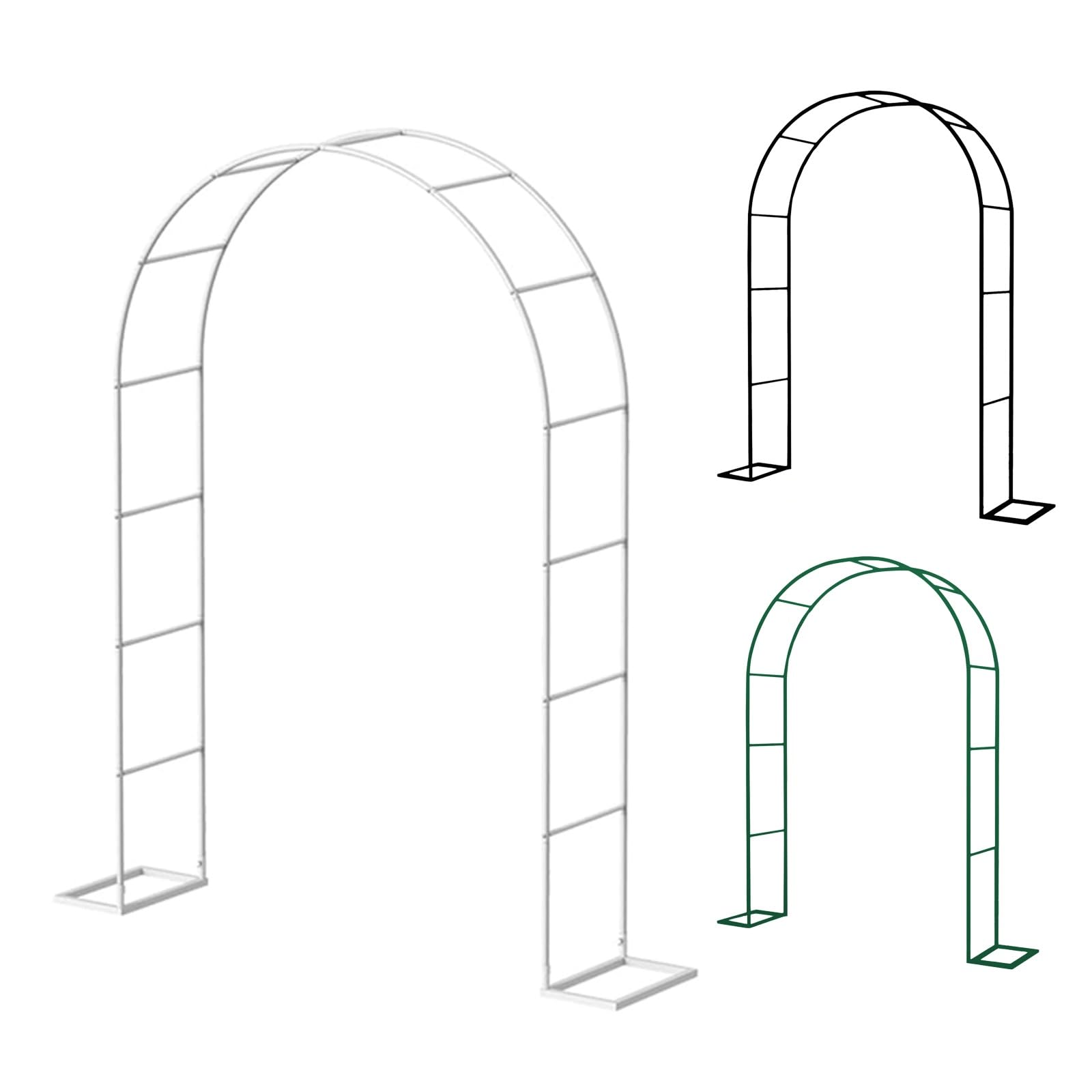 Arco de enrejado de jardín de metal resistente al óxido con revestimiento de zinc para plantas trepadoras, arco decorativo de hierro forjado blanco para bodas y eventos al aire libre, 140 x 23 cm