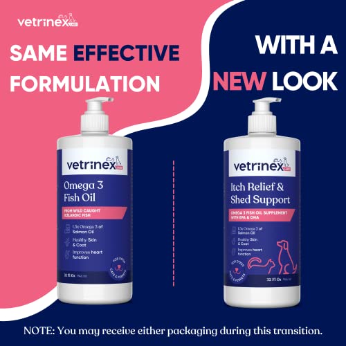 Vetrinex Labs Itch Relief ; Shedding Supplement For Dogs - Omega 3 For Dogs And Cats - Anti Itching, Reduces Itchy Skin And Coat Shed - Dog Fish Oil With High Epa; Dha And Vitamin D #TOP5