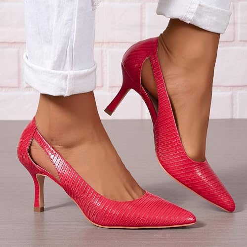 Image of Women's Pumps Pointed Toe Pump Shoes Kitten Heel Comfort Cut Out Dress Shoes for Office Wedding Party Dressy Casual, US Size 5-11