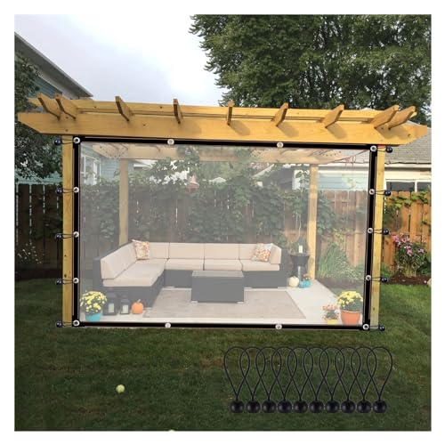 Cortina de lona transparente para exteriores impermeable de vinilo transparente 1x1m 2