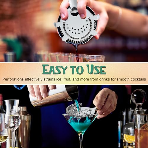 Funnymoom 27 Pack Cocktail Strainer 4 Prong Stainless Steel Bar Strainer Bartender Strainer 6 Inches Silver Bar Drink Strainer Tool for Bartenders and Mixologists
